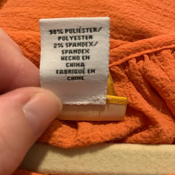 Ruby Rd Flowy  Orange Tie Front  PM Top - Picture 4 of 6